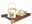 09000042: Ensemble de service à thé carré blanc libellule avec plateau bambou D11*13; D9*7cm