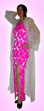 long pink Chinese Dress
