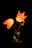 09120026: Lampe de table 2 flammes orange