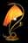 09120028: Lampe de table abat jour orange
