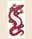 09101869: Miroir Gecko Rouge & Blanc