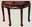 22222450: semicircle table with black landscape pattern, tiger-claw style feet