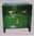 22221967: Meuble de rangement teinté vert à 2 tiroirs et 2 portes